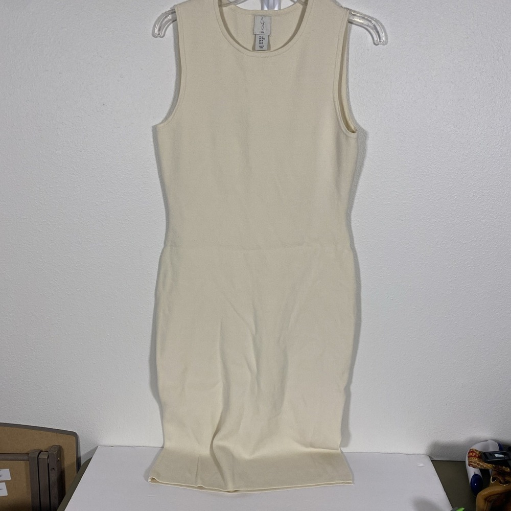 Joie Cream Sleeveless Knit Sweater Dress Women's Size Medium X1 - Picture 1 of 5